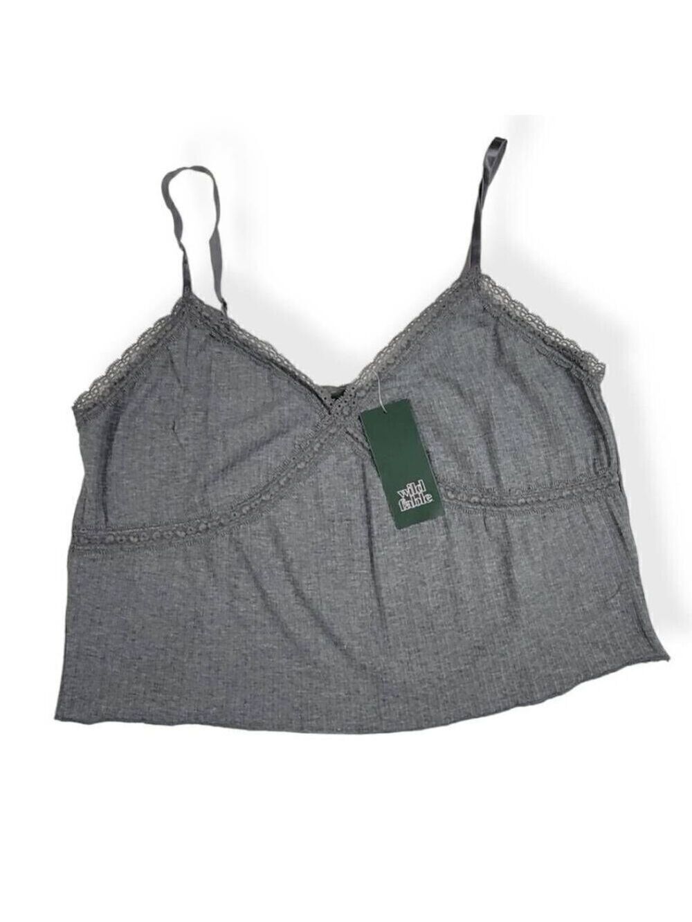 Wild Fable Gray Lace Cropped Cami XS